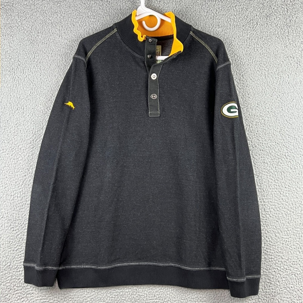 Tommy Bahama Men's‎ Green Bay Packers 1/4 Snap Sweater Sweatshirt Size Large